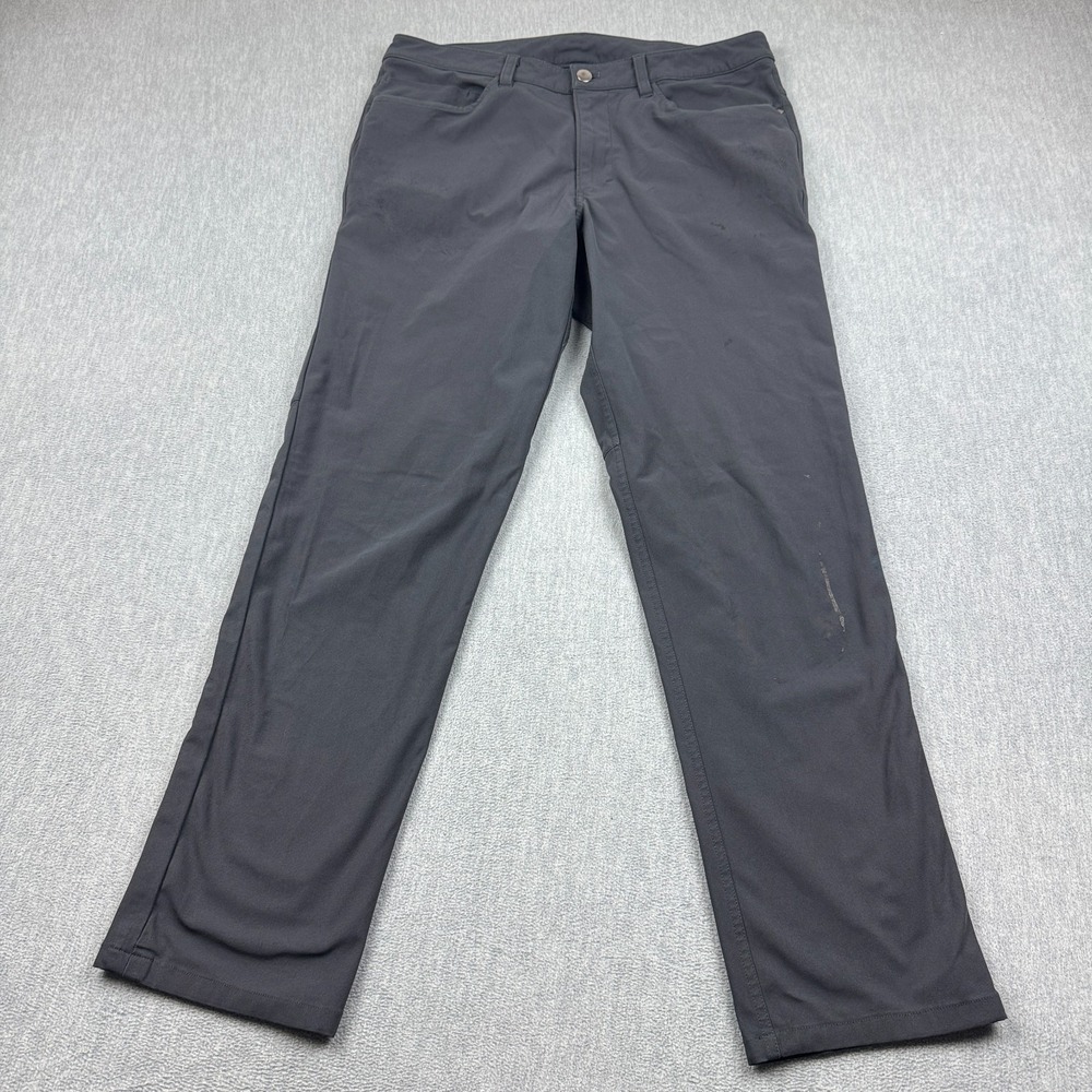 Lululemon Pants Men 32 Gray ABC Classic Fit Chino Flat Front Athletic M5583S